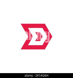 letter d arrow negative space logo vector Stock Vector
