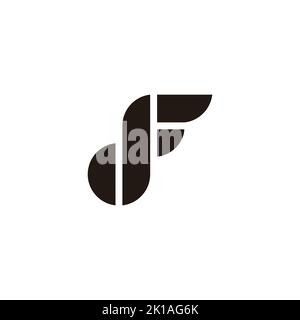 letter df wings curves geometric logo vector Stock Vector