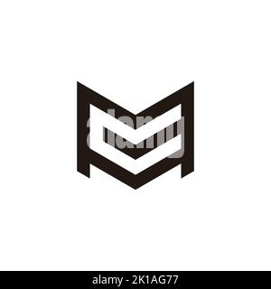 letter mc geometric negative space logo vector Stock Vector