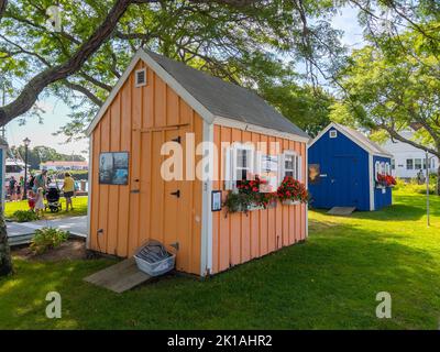 Artist Shanties at Bismore Park at Hyannis Port in town of Barnstable, Cape Cod, Massachusetts MA, USA. Stock Photo