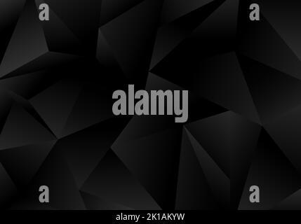3D black polygonal prism shapes pattern background and texture. Vector illustration Stock Vector