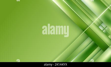 Banner web template abstract green diagonal stripes and lines weaves on green background space for your text. Vector illustration Stock Vector