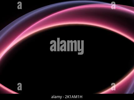 Abstract glowing neon lighting luminous curved shapes on black background. Vector illustration Stock Vector