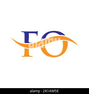 FO Combine Letter Logo Vector Template. Letter FO Logo Design Modern Typography Sign Stock Vector