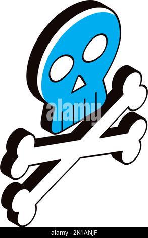 skull and bones crossed icon Stock Vector