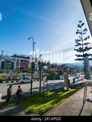 CAMERON HIGHLAND, MALAYSIA - Sep 16, 2022 Morning sunrise in the Tanah Rata town. Stock Photo