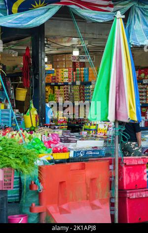 CAMERON HIGHLAND, MALAYSIA - Sep 16, 2022 Lots of products for sale at the shop in the local market in Kea Farm. Stock Photo