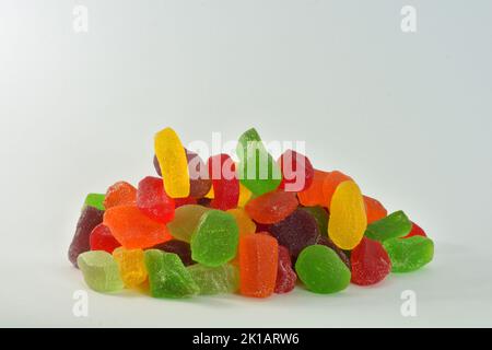 Colorful gummy candies isolated on white background Stock Photo