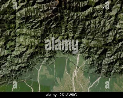 Sarpang, district of Bhutan. Low resolution satellite map Stock Photo