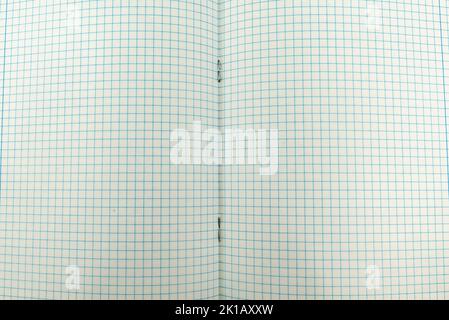 Texture, background of a school notebook in a cage close-up Stock Photo