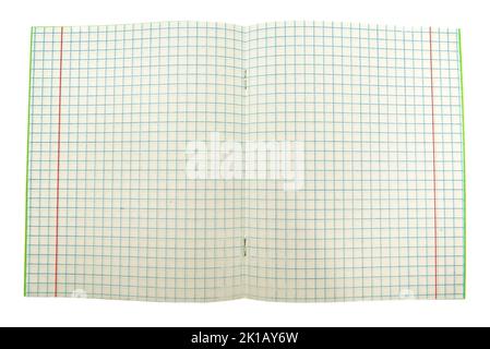 Texture, background of a school notebook in a cage close-up Stock Photo