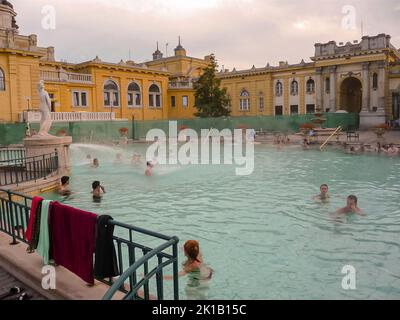 Spring Pool Hungary Outdoor thermal pools, Szechenyi medicinal Baths, Varosliget, Pest ...