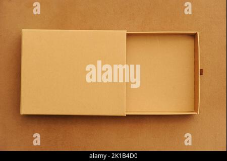 brown empty cardboard box Stock Photo