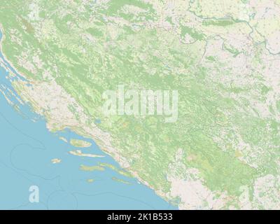 Repuplika Srpska, entity of Bosnia and Herzegovina. Open Street Map Stock Photo