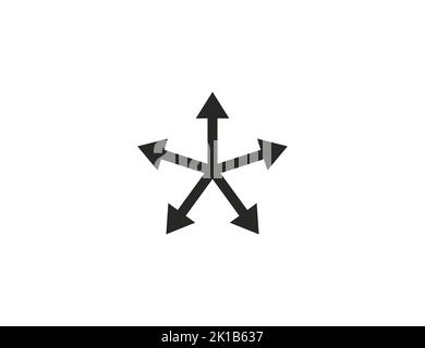 Many ways arrow icon. Vector illustration. Stock Vector
