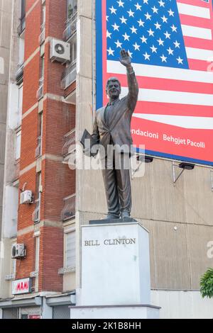 Pristina, Kosovo - June 5, 2022: Statue of Bill Clinton, former President of United States of America. Monument of Bill Clinton in Pristina. Stock Photo