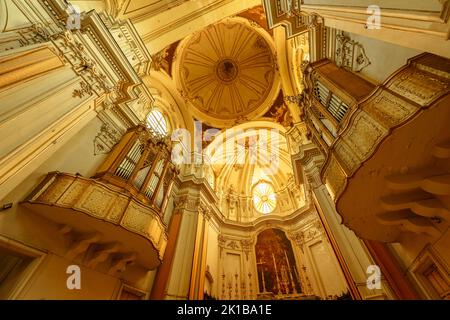 Catania, Italy. Sep 12, 2022. Interior view of the Church of Saint Francis of Assisi to the Immaculate Stock Photo