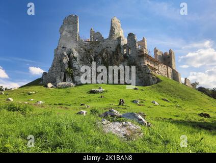 Ruin of castle Hrusov in Slovakia Stock Photo