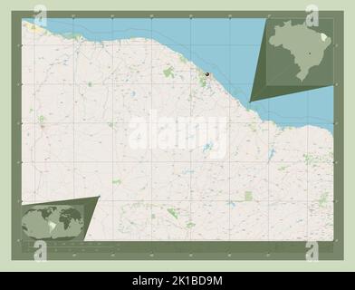 Ceara, state of Brazil. Open Street Map. Corner auxiliary location maps Stock Photo