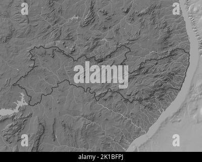 Pernambuco, state of Brazil. Bilevel elevation map with lakes and rivers Stock Photo