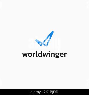 Infinite bird wings abstract logo design. Abstract logo tick. Infinity logo. Abstract bird logo. Vector format. Stock Vector