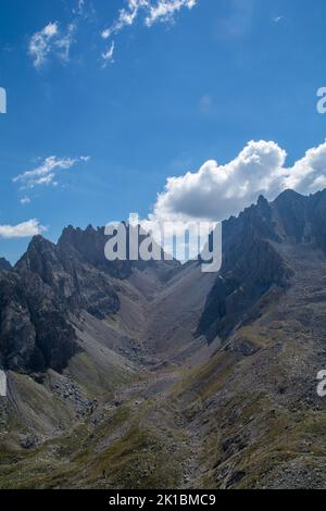 A wonderful path through seven passes between the Maira and Stura Valleys, in the province of Cuneo, in the south of Piemont Stock Photo