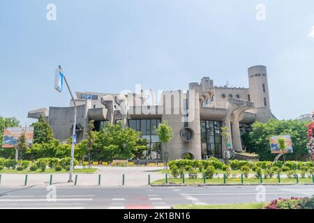 Skopje, North Macedonia - June 5, 2022: Headquarters of Post Office of Macedonia. Stock Photo