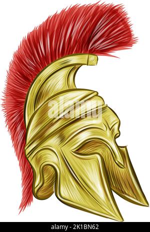 An illustration of a  gladiator helmet Stock Vector