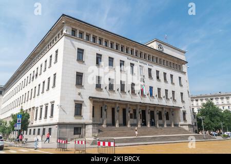 Sofia, Bulgaria - June 6, 2022: The building of the National Bank of Bulgaria. Bulgarian National Bank (BNB) headquarters in Sofia. Stock Photo