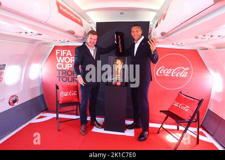 Mark Docherty and soccer legend Marco Materazzi during the presentation ...