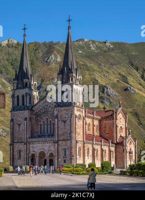 Basilica of the Virgin of Covadonga in Los Picos National Park Spain Stock Photo