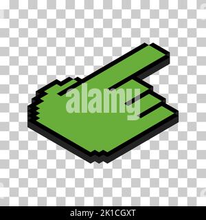 Mouse cursor isometric pixel icon, web click symbol, computer pointer vector illustration . Stock Vector