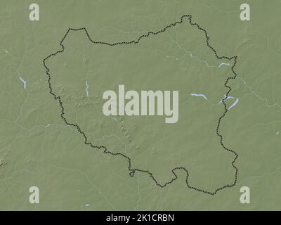 Centre-Nord, region of Burkina Faso. Elevation map colored in wiki style with lakes and rivers Stock Photo