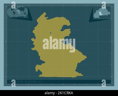 Centre-Ouest, region of Burkina Faso. Solid color shape. Corner auxiliary location maps Stock Photo