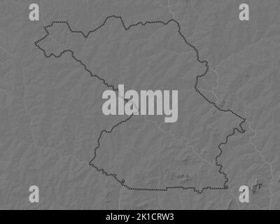 Centre-Sud, region of Burkina Faso. Bilevel elevation map with lakes and rivers Stock Photo