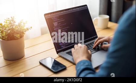 Laptop code screen Stock Photo
