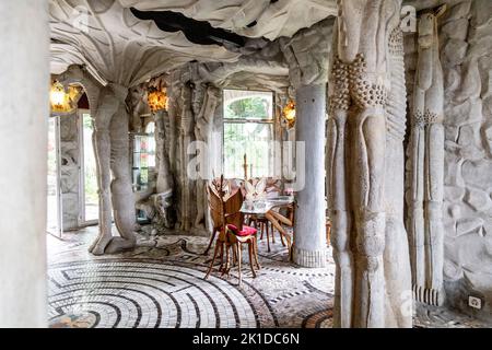Living room inside the villa at Bruno Weber Park, Dietikon, Switzerland Stock Photo