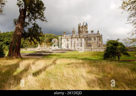 Margam Castle, a Tudor Gothic mansion house built by Christopher Rice Mansel Talbot in the early nineteenth century. Stock Photo