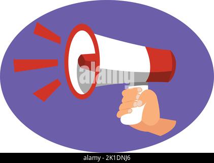 hand holding megaphone for sound Stock Vector