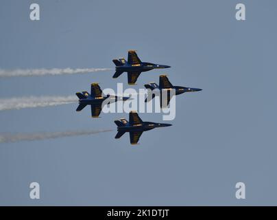 September 17, 2022, Virginia Beach, Virginia, USA: BLUE ANGELS take over the sky at NAS Oceana Base in Virginia Beach, Virginia on  17 September 2022. PhotoÂ© Jeff Moore (Credit Image: © Jeff Moore/ZUMA Press Wire) Stock Photo