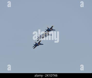 September 17, 2022, Virginia Beach, Virginia, USA: BLUE ANGELS take over the sky at NAS Oceana Base in Virginia Beach, Virginia on  17 September 2022. PhotoÂ© Jeff Moore (Credit Image: © Jeff Moore/ZUMA Press Wire) Stock Photo