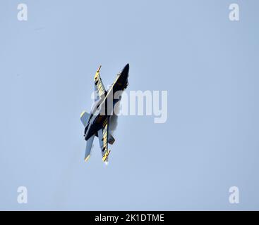 September 17, 2022, Virginia Beach, Virginia, USA: BLUE ANGELS take over the sky at NAS Oceana Base in Virginia Beach, Virginia on  17 September 2022. PhotoÂ© Jeff Moore (Credit Image: © Jeff Moore/ZUMA Press Wire) Stock Photo