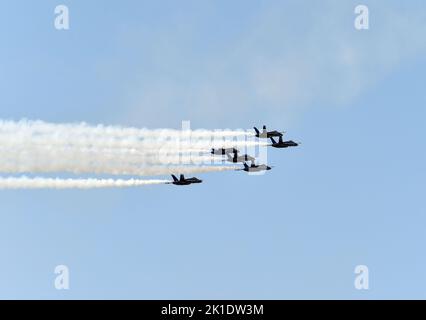 September 17, 2022, Virginia Beach, Virginia, USA: BLUE ANGELS take over the sky at NAS Oceana Base in Virginia Beach, Virginia on  17 September 2022. PhotoÂ© Jeff Moore (Credit Image: © Jeff Moore/ZUMA Press Wire) Stock Photo