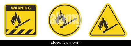 No Fire, No Matches or Open Flame Sign Stock Vector