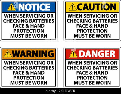 When Servicing Batteries Sign On White Background Stock Vector Image ...