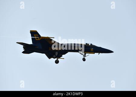 September 17, 2022, Virginia Beach, Virginia, USA: BLUE ANGELS take over the sky at NAS Oceana Base in Virginia Beach, Virginia on  17 September 2022. PhotoÂ© Jeff Moore (Credit Image: © Jeff Moore/ZUMA Press Wire) Stock Photo