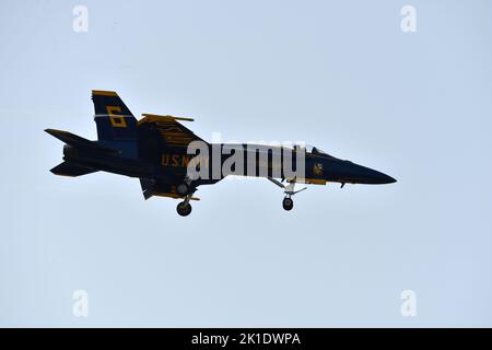 September 17, 2022, Virginia Beach, Virginia, USA: BLUE ANGELS take over the sky at NAS Oceana Base in Virginia Beach, Virginia on  17 September 2022. PhotoÂ© Jeff Moore (Credit Image: © Jeff Moore/ZUMA Press Wire) Stock Photo