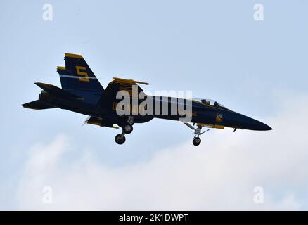 September 17, 2022, Virginia Beach, Virginia, USA: BLUE ANGELS take over the sky at NAS Oceana Base in Virginia Beach, Virginia on  17 September 2022. PhotoÂ© Jeff Moore (Credit Image: © Jeff Moore/ZUMA Press Wire) Stock Photo