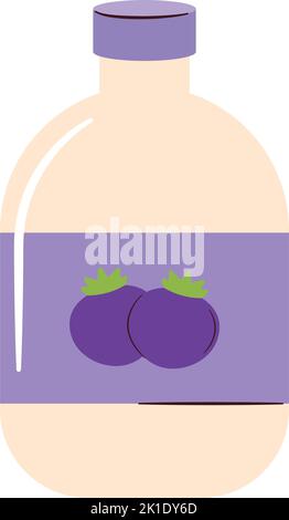 berry beverage bottle Stock Vector