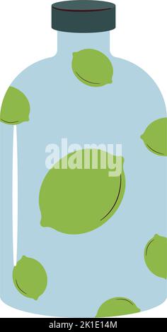 lemon beverage bottle Stock Vector